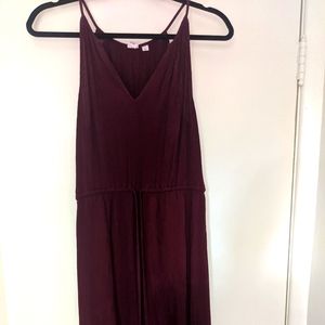 Maroon crepe midi sundress